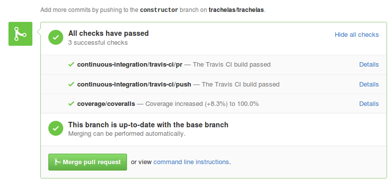 Build Status Into Pull Request